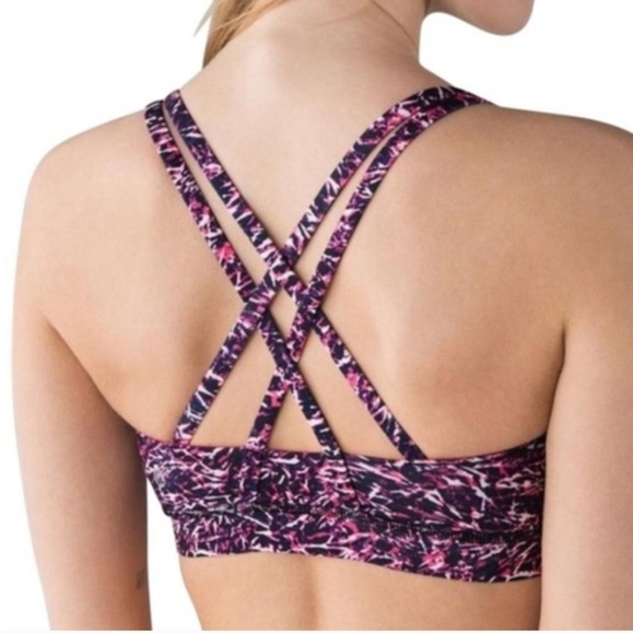 Lululemon Energy Sports Bra Seawheeze Multi Print Strappy Athleisure Yoga NWT - Picture 12 of 12